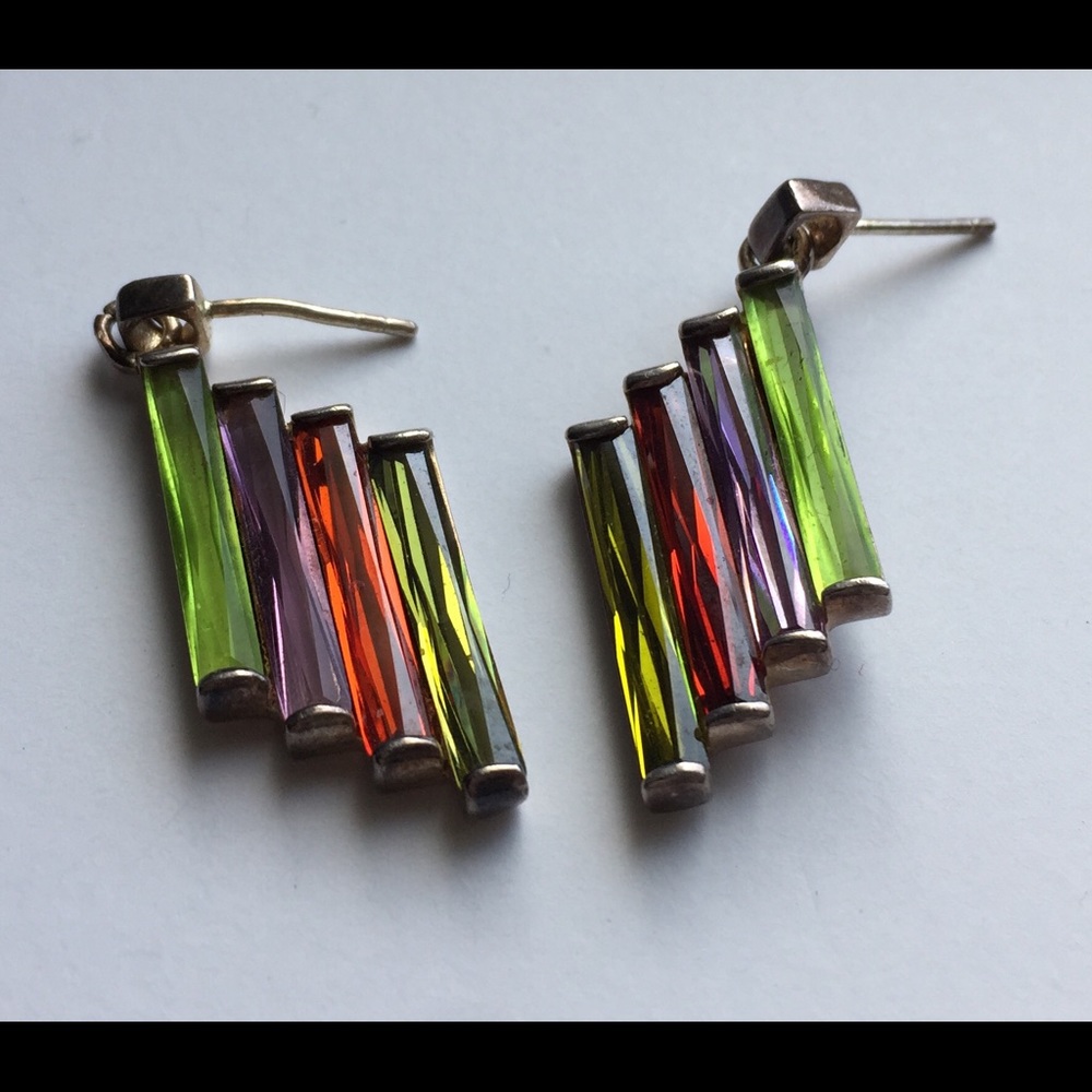 Vintage Rainbow Earrings Beautiful